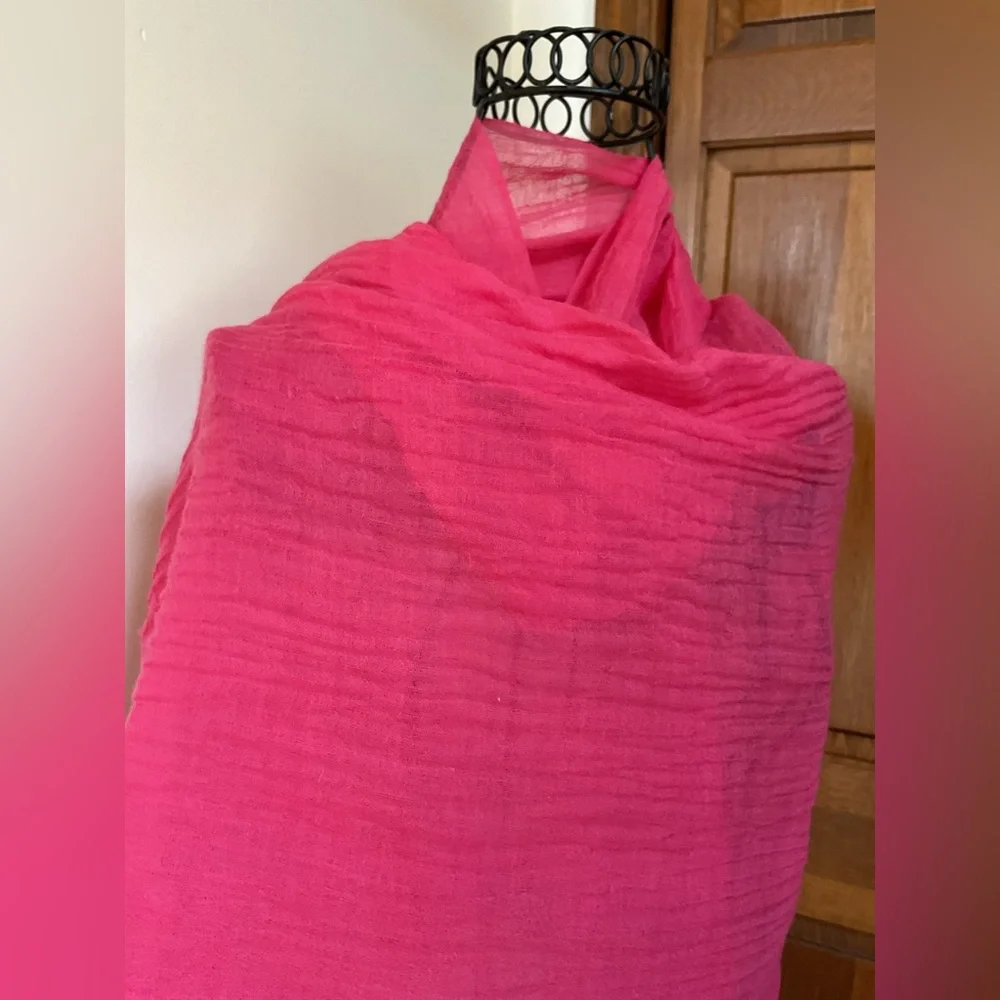 J Crew Elegant Pink Scarf 80”x26” - Picture 3 of 5